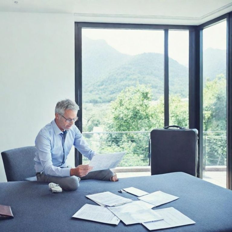 Seamless planning for stress-free business travel Business traveler working in a hotel room during a corporate trip